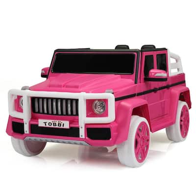 12-Volt Kids Ride on Police Car Battery Powered SUV Toy Vehicles in Pink