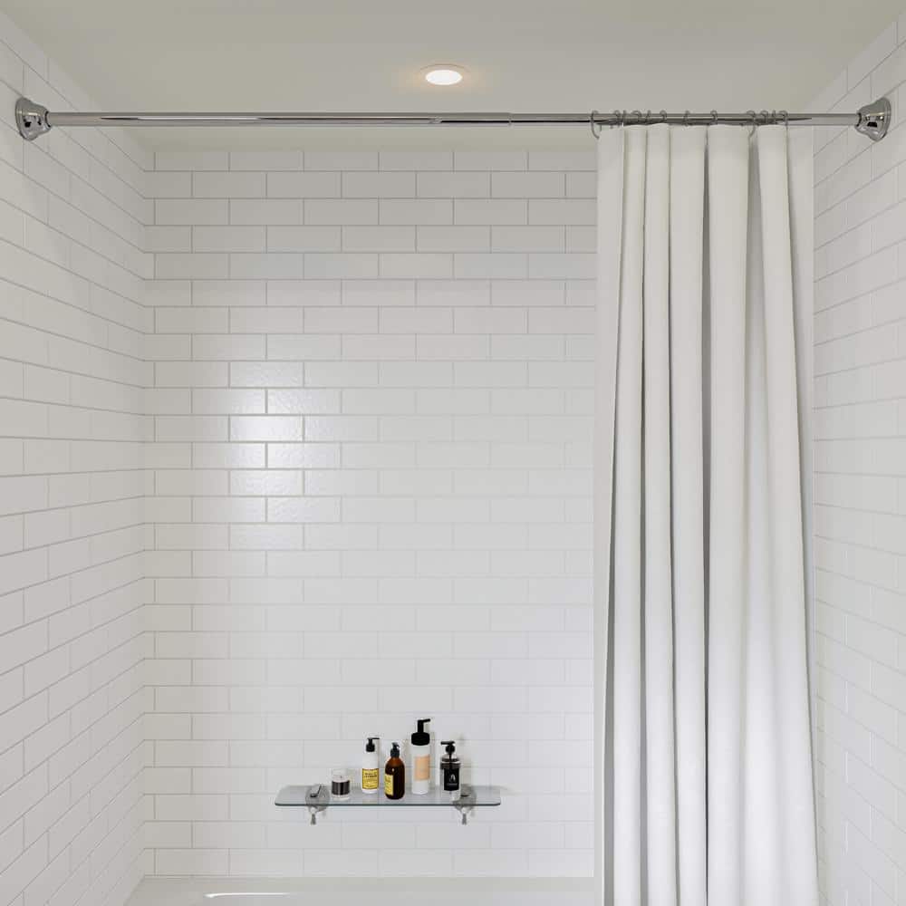 Stick N Lock Stainless Steel Adjustable 40" Tension Shower Curtain Rod