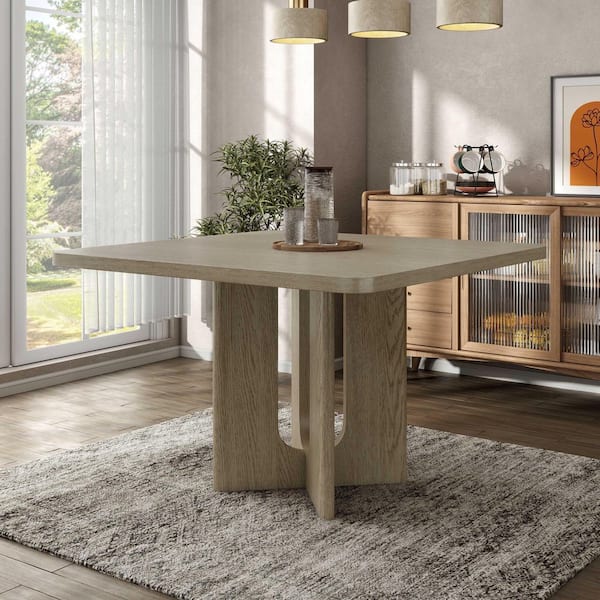 Furniture of America Hairin Modern White Oak Wood Top 54 in