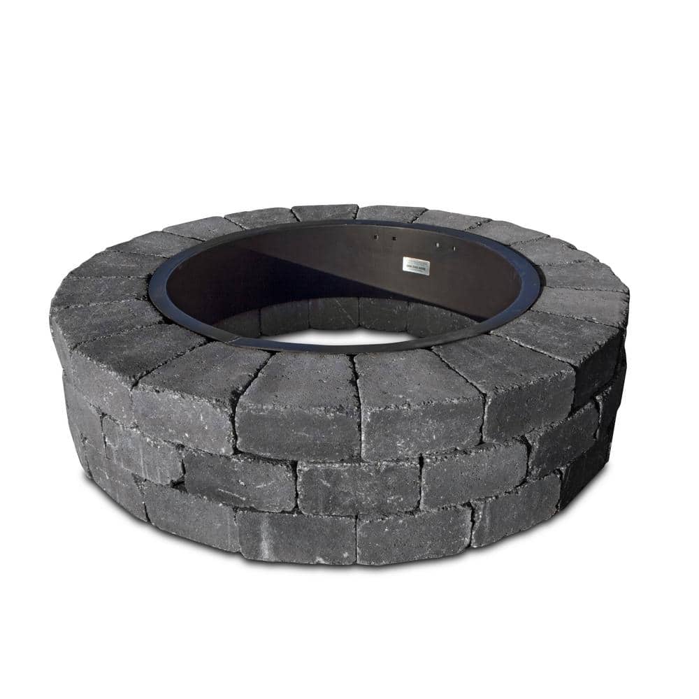 Grand 48 in. W x 12 in. H Round Concrete Wood Burning Fire Pit Kit in Onyx price history on PriceWatchPro