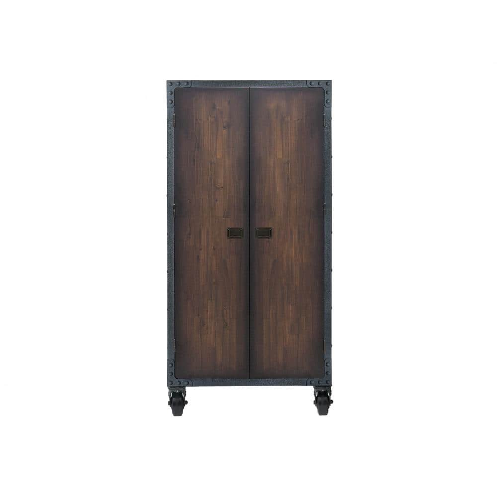 Duramax 36" Industrial Black Metal and Wood Freestanding Cabinet