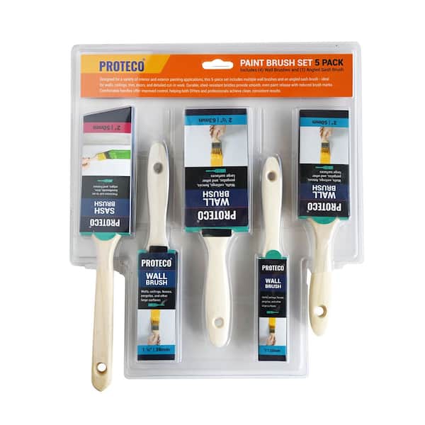2 in. Premium Thin Angle Sash, 1 in., 1-1/2 in., 2 in., 2-1/2 in. Multisize Brush Pack (5-Pack)