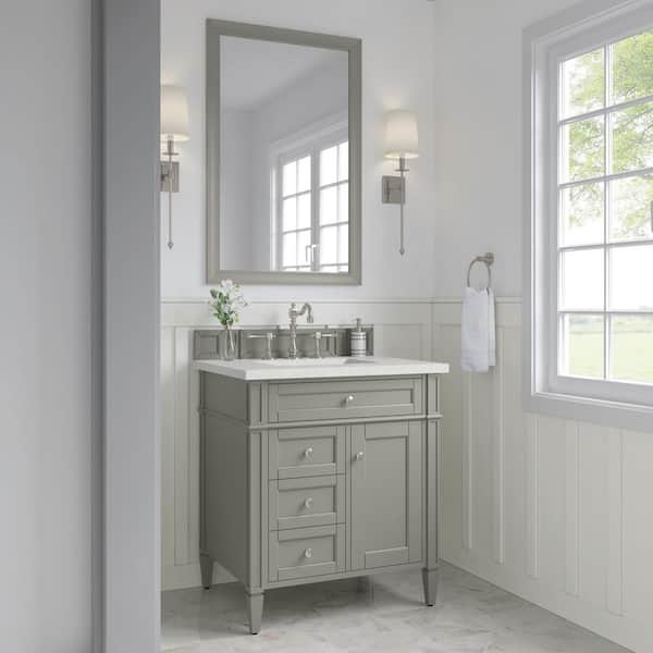Brittany 30.0 in. W x 23.5 in. D x 34.0 in. H Bathroom Vanity in Urban Gray with Lime Delight Silestone Quartz Top