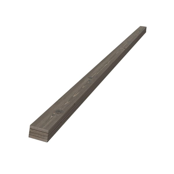 Edge 1 in. x 4 in. x 8 ft. Graywash Spruce Square Edge Prefinished Softwood Trim (4-Pack)