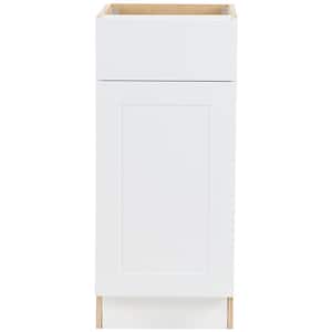 Cambridge White Shaker Assembled Base Kitchen Cabinet w/ 1 Soft Close Drawer & 1 Soft Close Door (15 in. W x 24.5 in. D)
