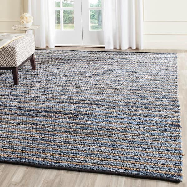 Cape Cod Blue/Natural 8 ft. x 10 ft. Striped Area Rug