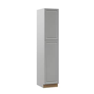 Designer Series Elgin Assembled 18x90x23.75 in. Pantry Kitchen Cabinet in Heron Gray