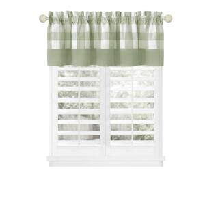 Hunter 14 in. L Polyester/Cotton Window Curtain Valance in Apple Green