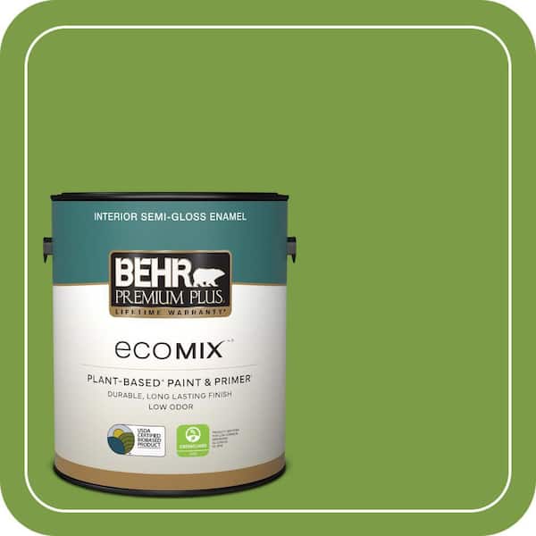 1 gal. #420B-7 Pepper Grass Semi-Gloss Enamel EcoMix Plant-Based Interior Paint & Primer