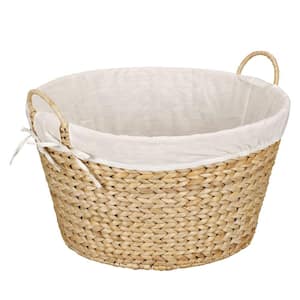 Round Banana Leaf Natural Laundry Basket
