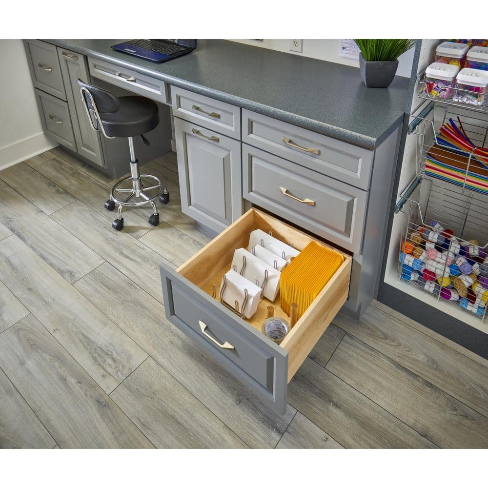 Natural Maple Adjustable Pegboard Drawer Organizer, 24.25"W x 21.25"D