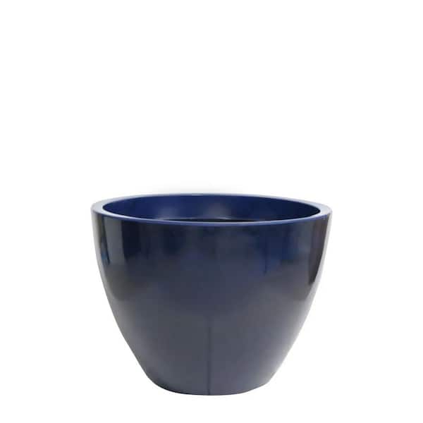 15.7 in. Dia x 11.8 in. H Verona Cobalt Plastic Planter