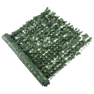 Outdoor Garden 2pcs 100*300cm Artificial Faux Ivy Hedge Leaf and Vine Privacy Fence Wall Screen(952 Leaves) - Green