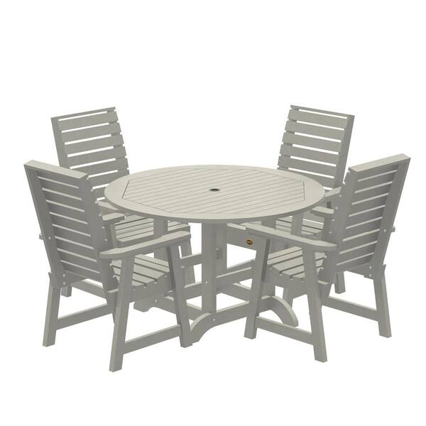 Highwood Glennville 5-Piece Round Plastic Outdoor Dining Set