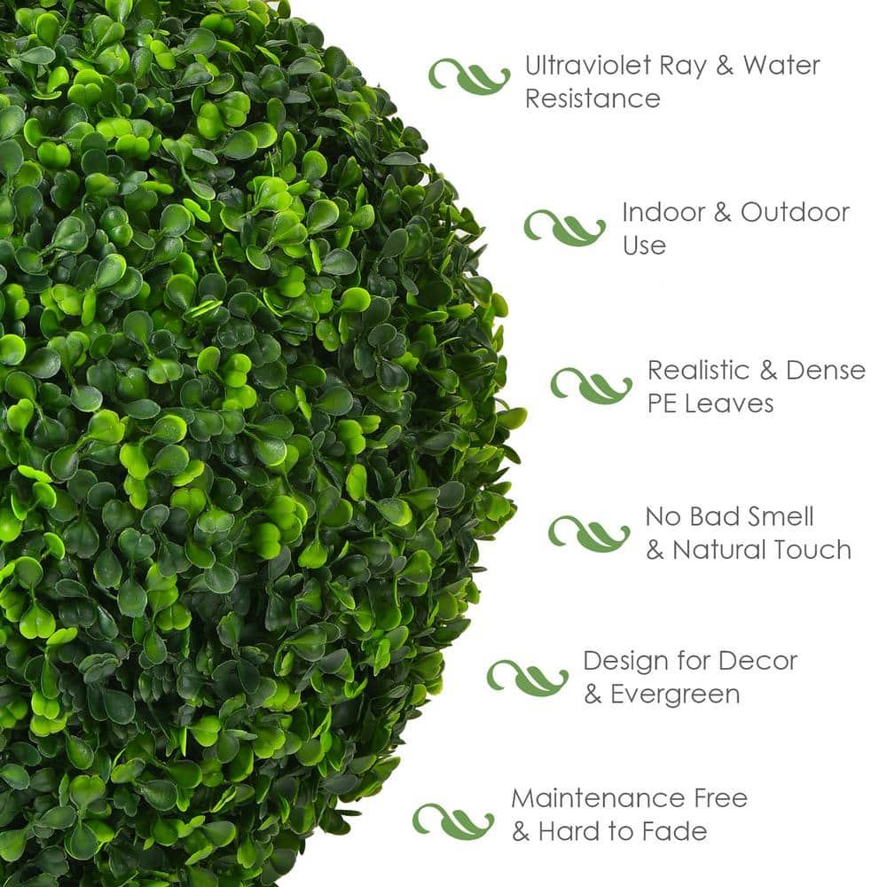Lush Green 15.7'' UV-Protected Artificial Boxwood Topiary Balls