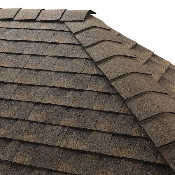 GAF Timbertex Barkwood Double-Layer Hip and Ridge Cap Roofing Shingles (20 lin. ft. per Bundle) (30-Pieces)