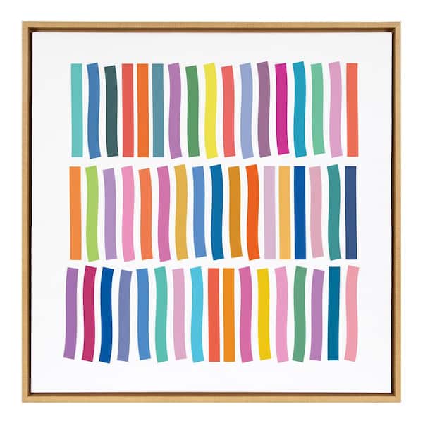 Kate and Laurel Sylvie "Whimsical Lines" by Apricot plus Birch (Beth Vassalo) Framed Canvas Wall Art 30 in. x 30 in.