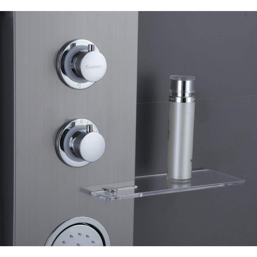 Brushed Nickel LED Rainfall and Mist Shower Panel System