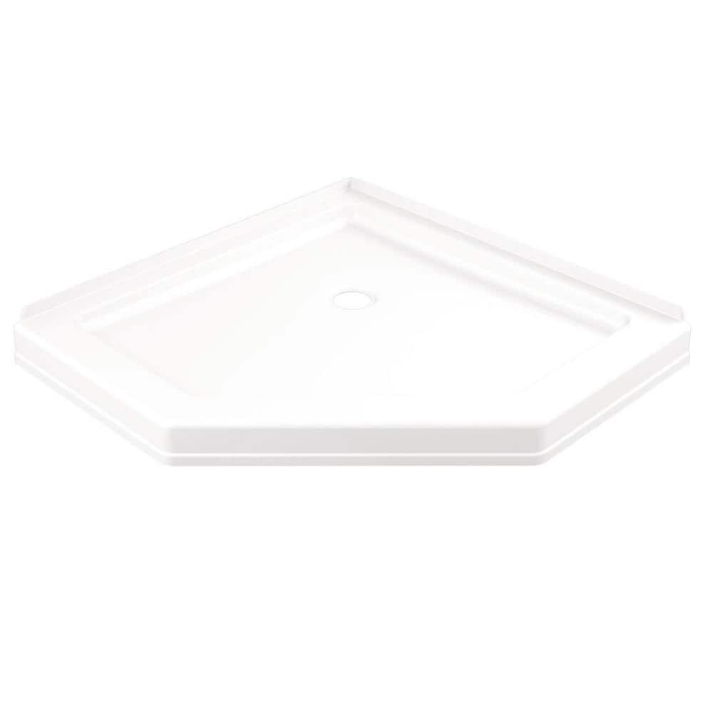 Delta 38 x 38 Corner Shower Pan Base with Corner Drain in White  B79912-3838-WH - The Home Depot