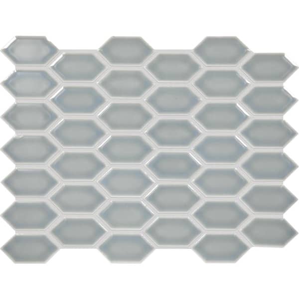Daltile Premier Accents Jade Gray 13 in. x 10 in. Glass Hexagon Mosaic Tile (0.88 sq. ft./Each)