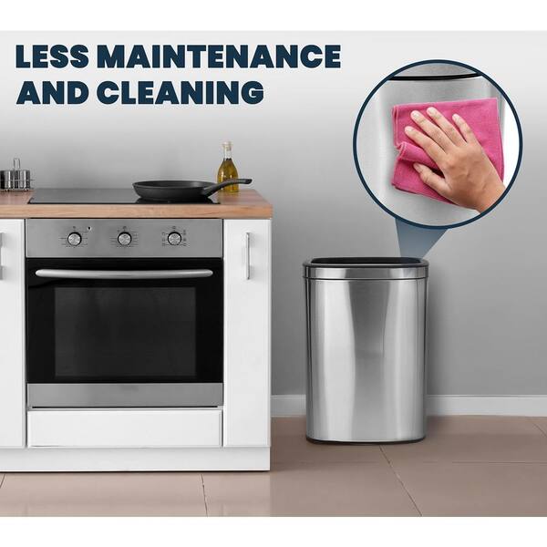 10.5 Gal. Stainless Steel Slim Trash Can with Liner