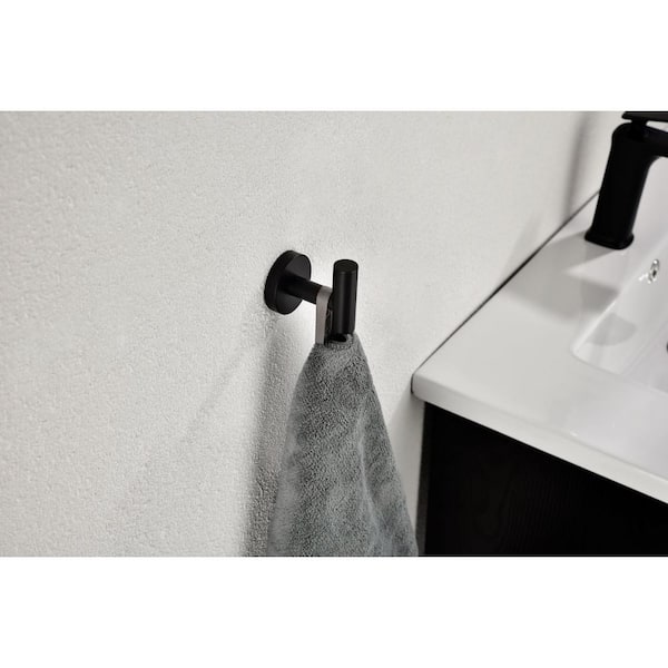6-Packs Matte Black Bathroom Towel Hook Robe Hook Shower Kitchen Wall