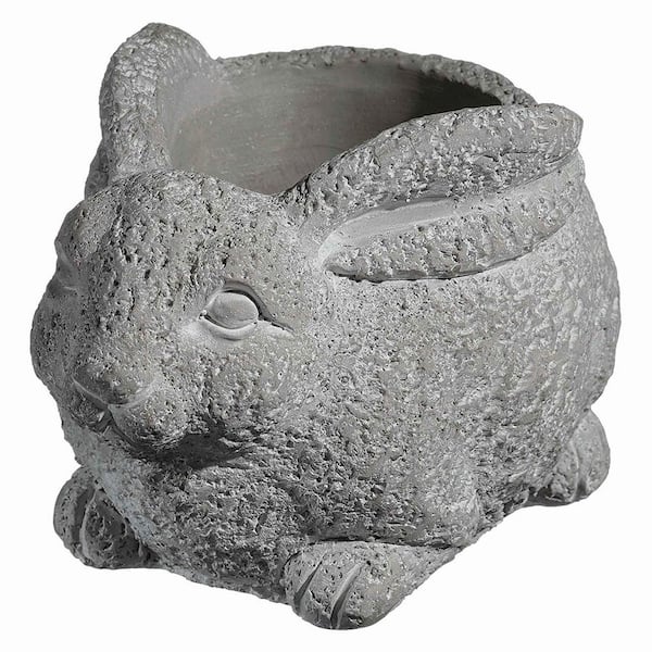 Cement Buddies Small Natural Cement Rabbit Planter