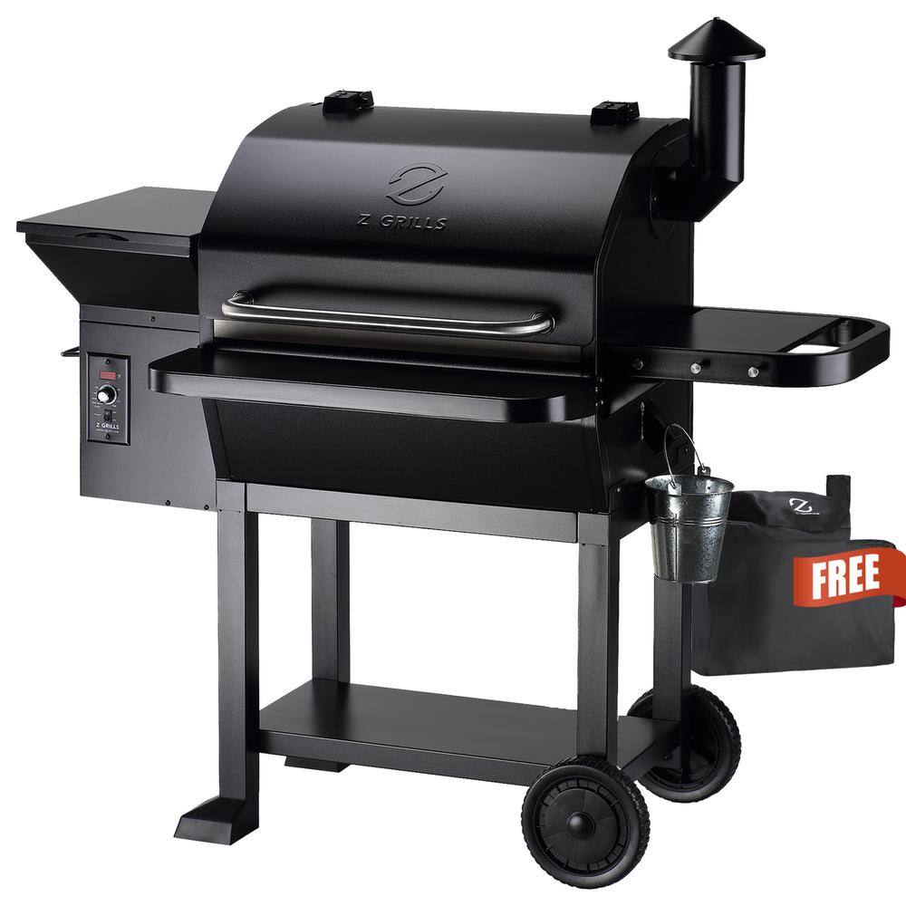 Z GRILLS 1056 sq. in. Wood Pellet Grill in Black with Z GRILLS 1056 sq. in. Wood Pellet Grill in Black with