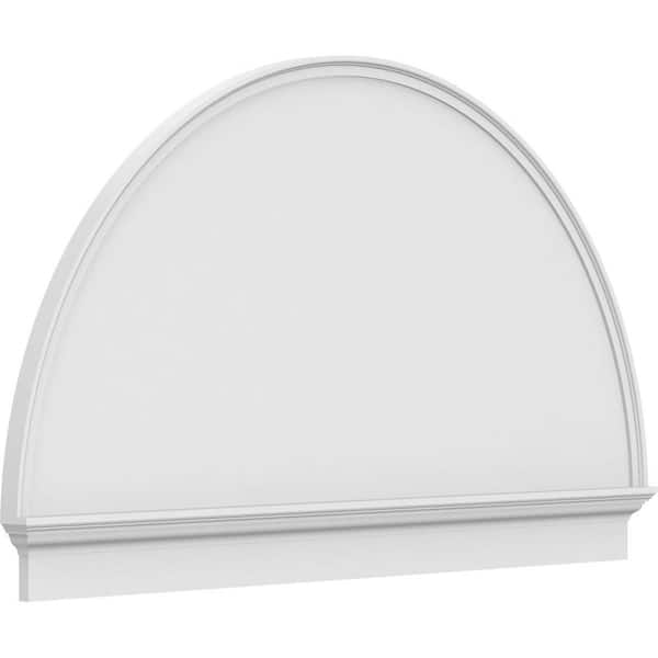 Ekena Millwork 2-3/4 in. x 66 in. x 39-3/4 in. Half Round Smooth Architectural Grade PVC Combination Pediment Moulding