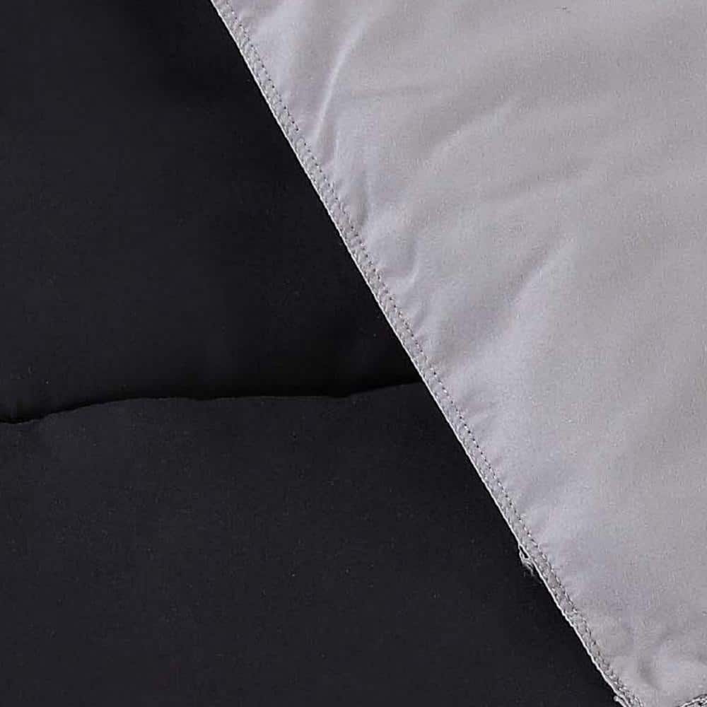 Full Black and Grey Reversible Microfiber Comforter Set