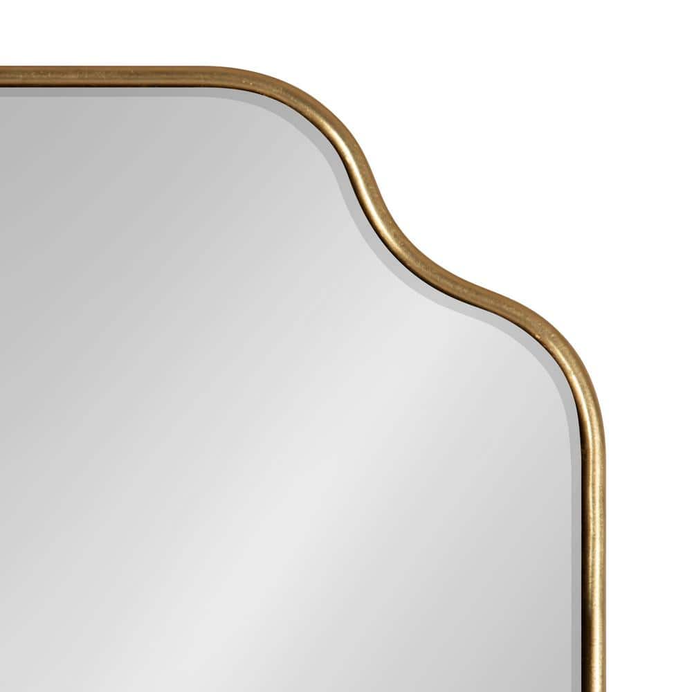 Gold Scalloped Rectangular Wood Wall Mirror 24" x 36"