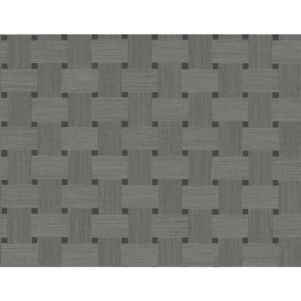 Seabrook Designs 60.75 sq. ft. Greyhound Basketweave Embossed Vinyl Unpasted Wallpaper Roll