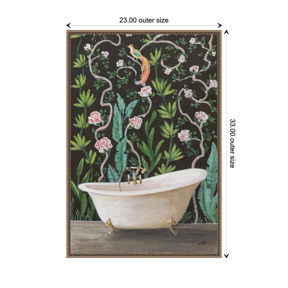 23"x33" Botanical Bath II Framed Canvas Wall Art with Bronze Frame