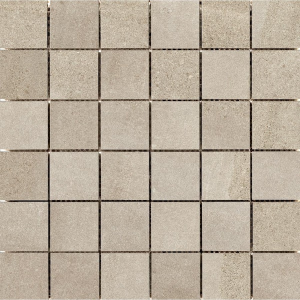EMSER TILE Porto II Fawn 11.69 in. x 11.69 in. Square Matte Porcelain Mosaic Tile (0.949 sq. ft./Each, Sold in Case of 10 Pieces)
