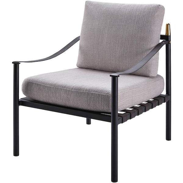 Piper Modern Accent Armchair, Grey/Black, 33 in. H x 25 in. W x 30 in. D