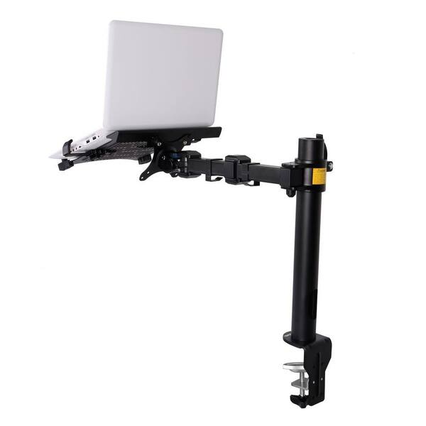 FLEXIMOUNTS 2-in-1 Monitor Arm Desk Mount LCD Stand Fits 11-15.6 in. Notebooks or 10 in. - 27 in. Monitors Clamp Support 22 lbs.