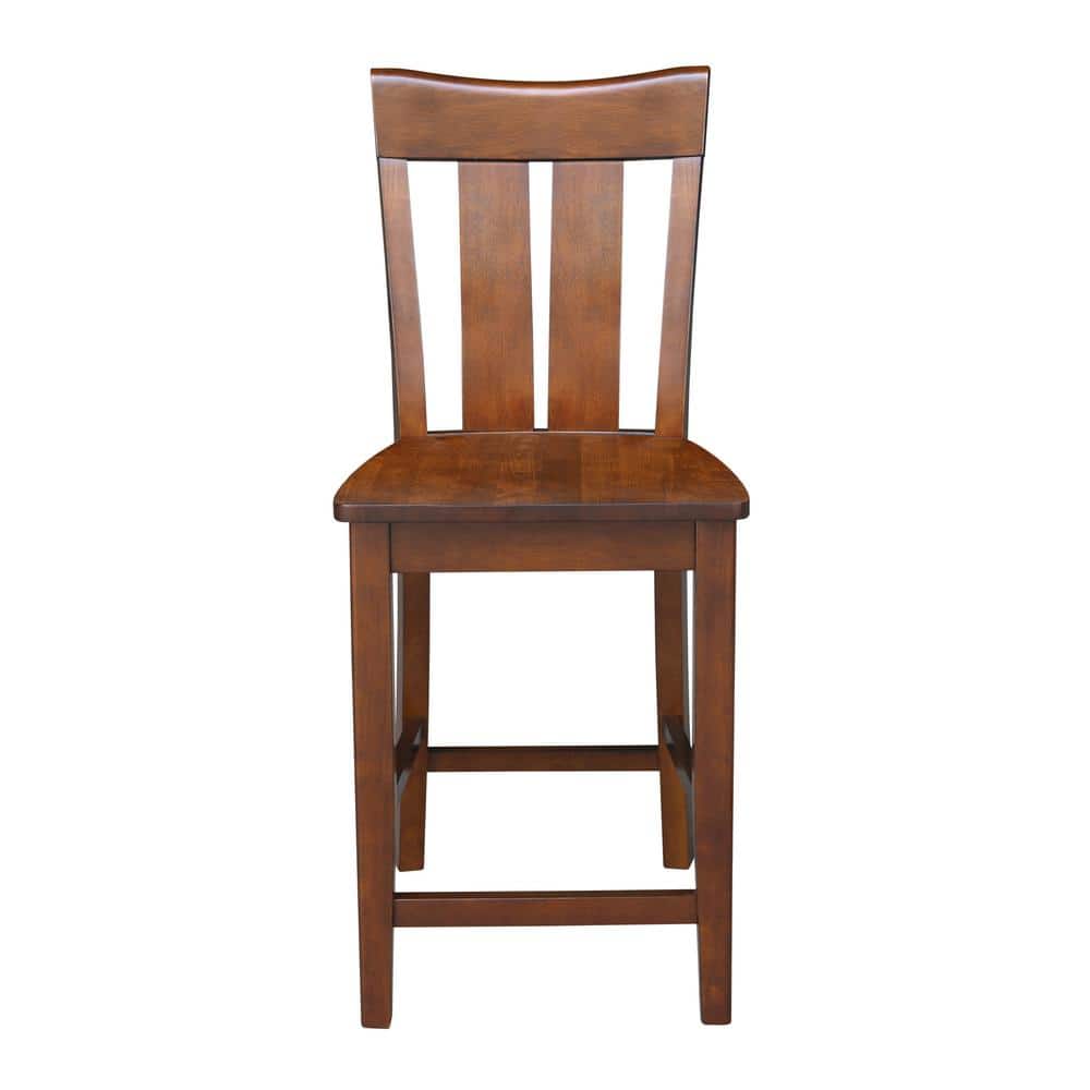 Ava Espresso 24" Solid Wood Counter Height Stool