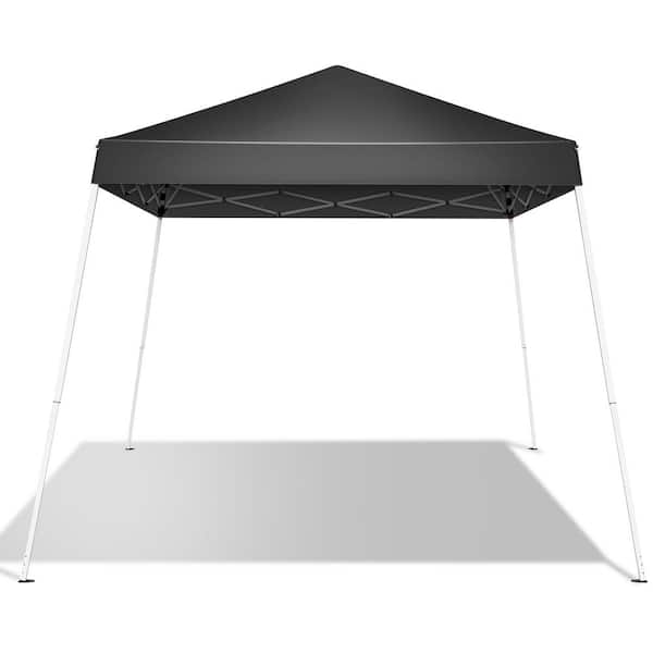 8 ft. x 8 ft. Dark Gray Slant Leg Pop-Up Canopy