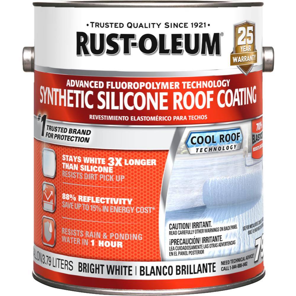 Rust-Oleum 301994 Elastomeric Roof Coating – 4.75 Gal, White, For Metal Roofs, Energy Efficient