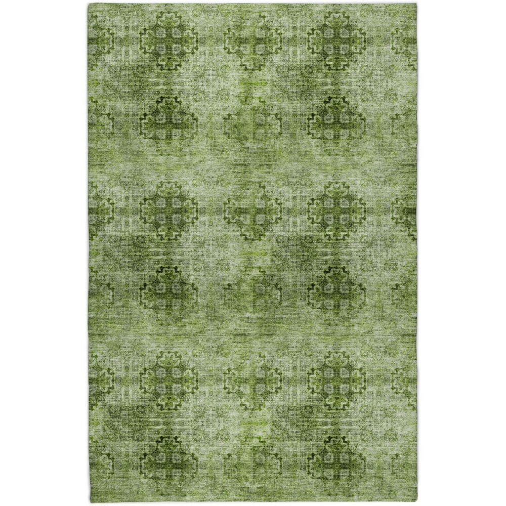Dream Shag Premium Machine Washable Abstract ADS557 Olive 3 ft. x 5 ft. Area Rug price history on PriceWatchPro