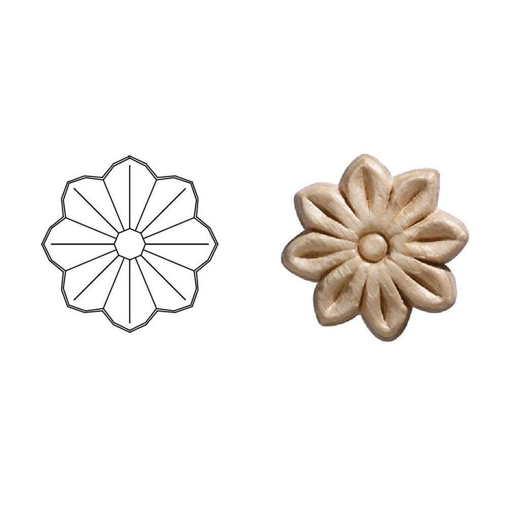 Unfinished Birch Small Tudor Rosette Onlay Ornament Moulding Set