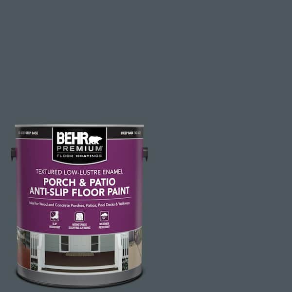 BEHR PREMIUM 1 gal. #N470-7 Submarine Gray Textured Low-Lustre Enamel Interior/Exterior Porch and Patio Anti-Slip Floor Paint