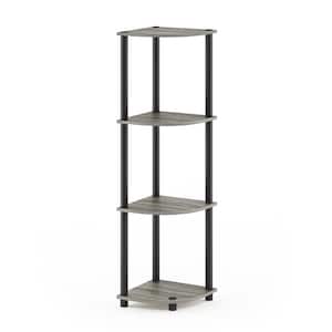 43.5 in. Tall French Oak/Black 4-Shelves Etagere Bookcases