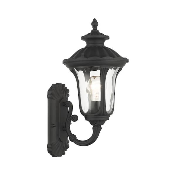 Livex Lighting Oxford 7.25 in. Textured Black Outdoor Wall Lantern