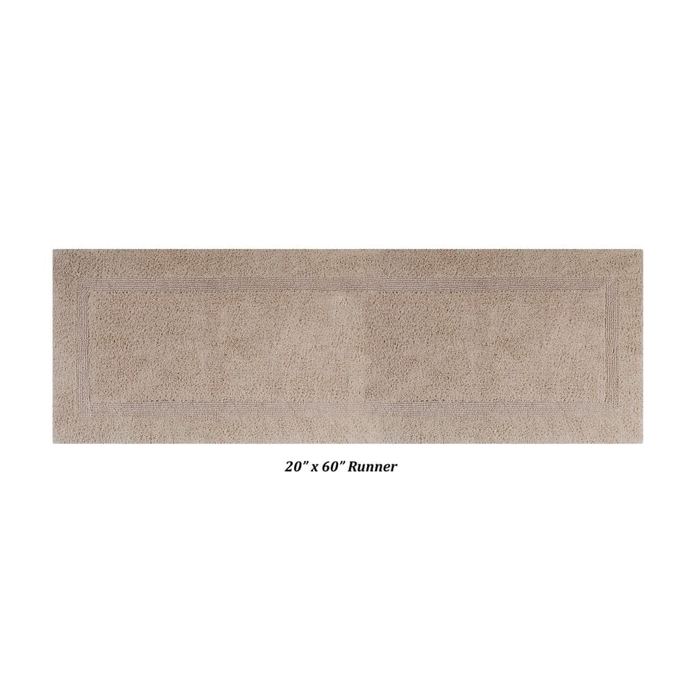 Lux Sand 100% Cotton Reversible Bath Rug Set - 3 Pieces