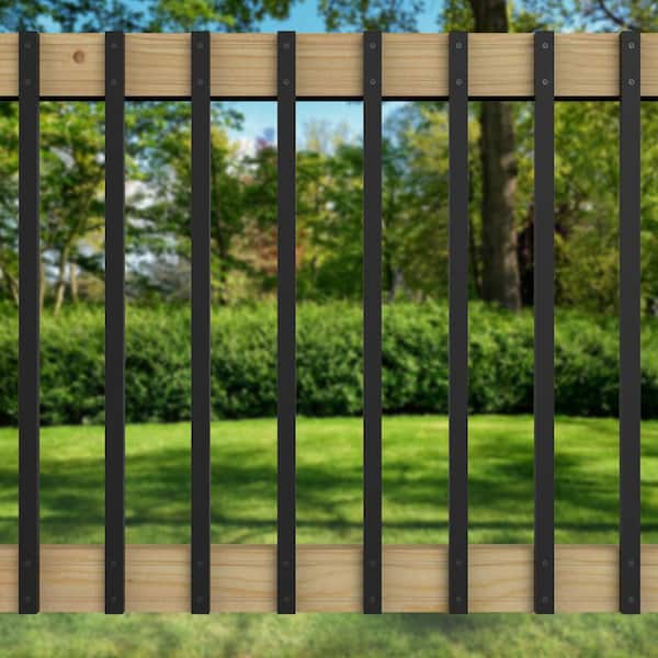 40 in. x .99 in. Black Aluminum Rectangular Traditional Baluster (10-Pack)