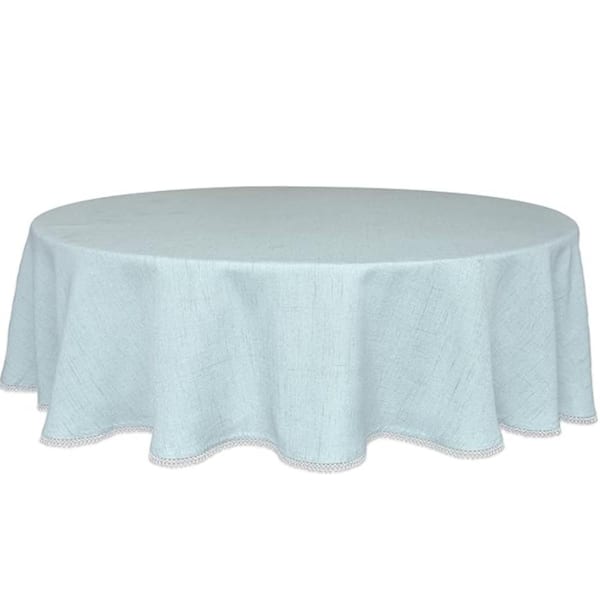 Lenox French Perle Solid Tablecloth, Ice Blue - 70"W x 70"L Round