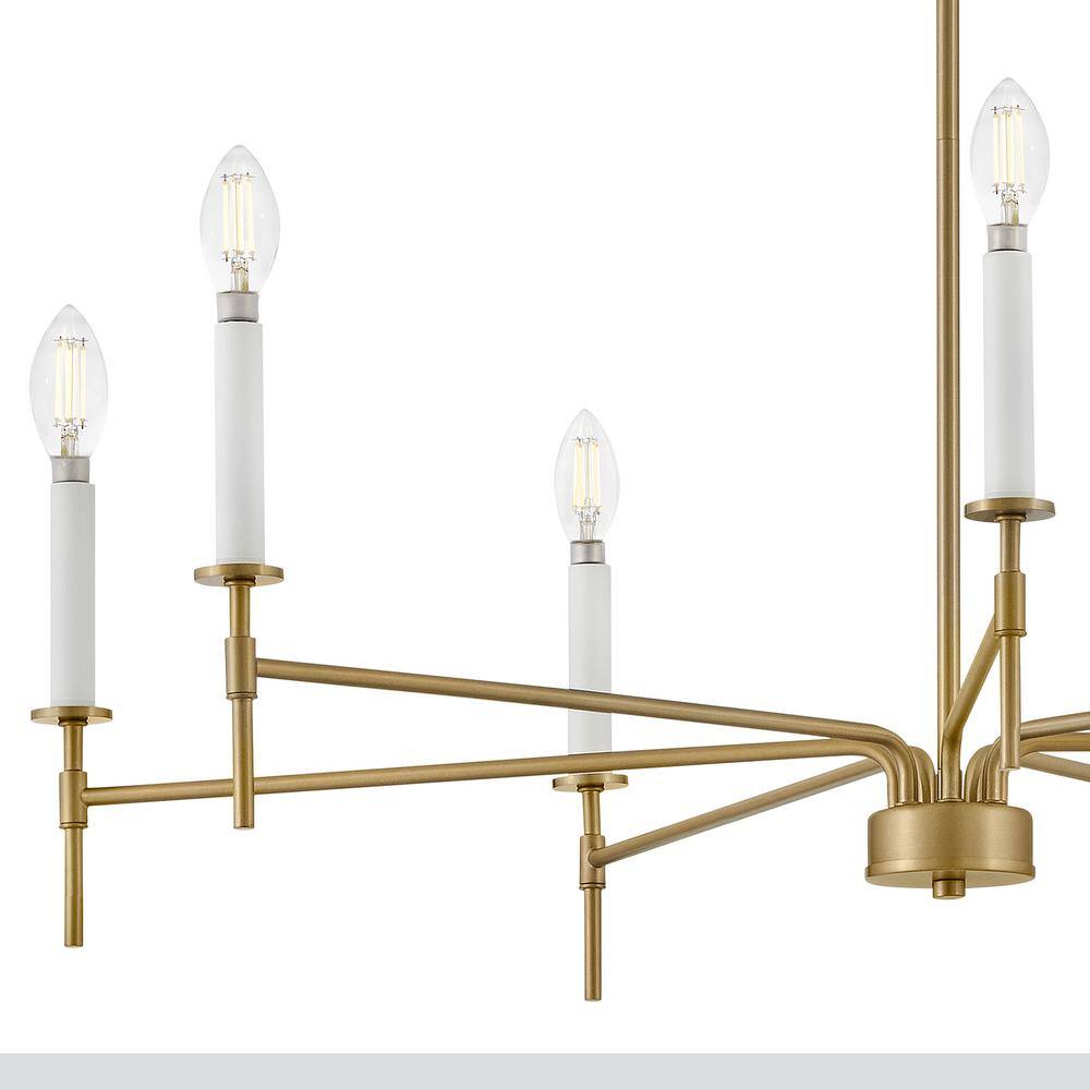 Hux 36" Lacquered Brass 7-Light Candle Style Chandelier