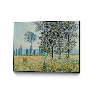 40 in. x 30 in. "Spring Field" by Claude Monet Framed Wall Art