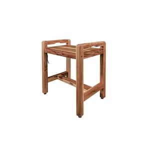 EarthyTeak Classic 18 in. Shower Bench with LiftAide Arms